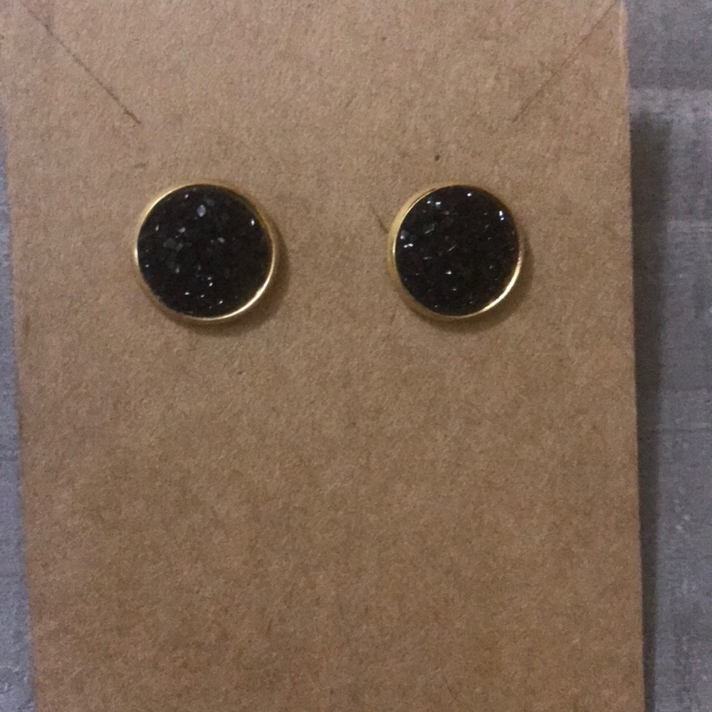 12 mm black druzy studs